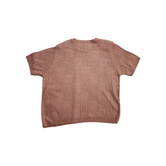 Alfred Dunner Pink Salmon Knit Sweater Short Sleeve XL NWT - Picture 2 of 6